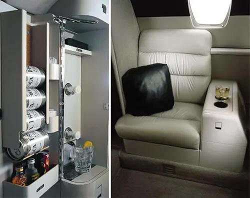 Interior del Cessna Citation CJ1 de Aeroenlaces